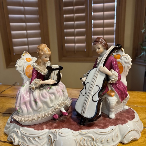 Vintage Other - Vintage Dresden style porcelain decoration of Musicians home decor beautiful